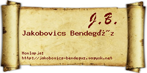 Jakobovics Bendegúz névjegykártya
