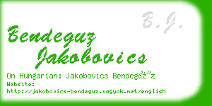 bendeguz jakobovics business card